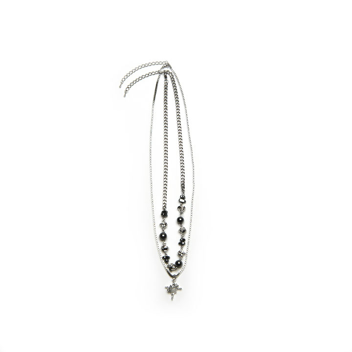 L_MODE】stone&chain shineネックレス