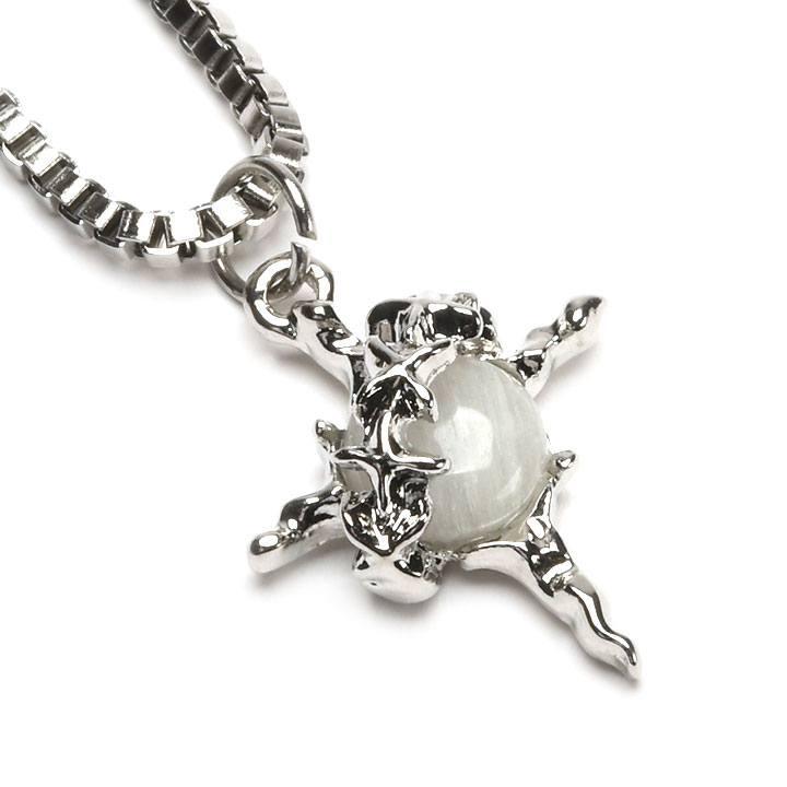 L_MODE】stone&chain shineネックレス
