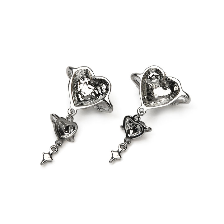 L_MODE】cosmo×marble heartピアス
