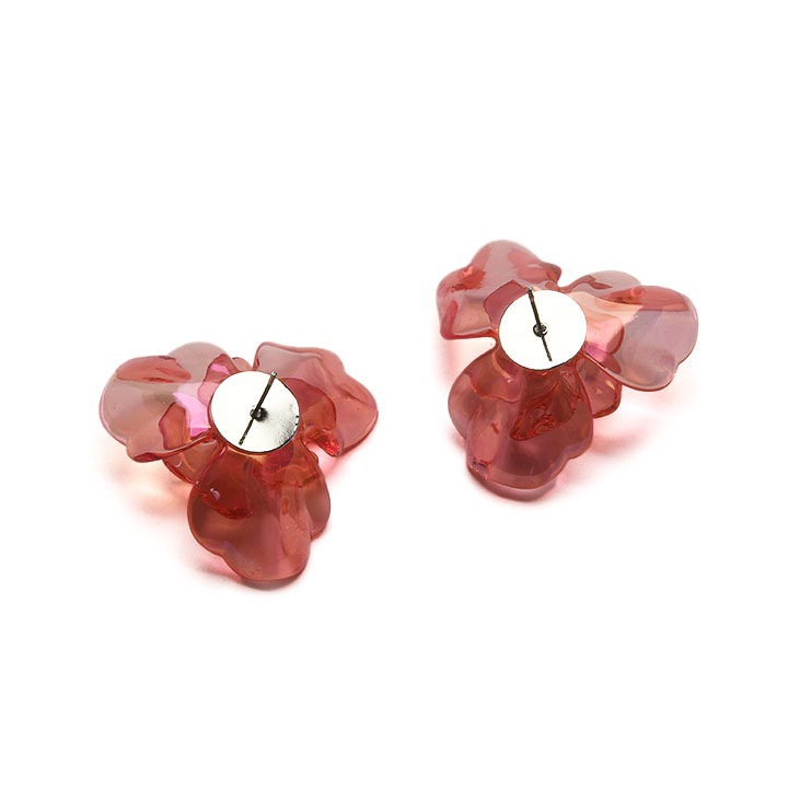 アクリルBIGフラワーピアス