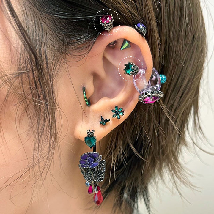 ダブルフェイス ] プリンセスカップ×Crystal (ブラック)