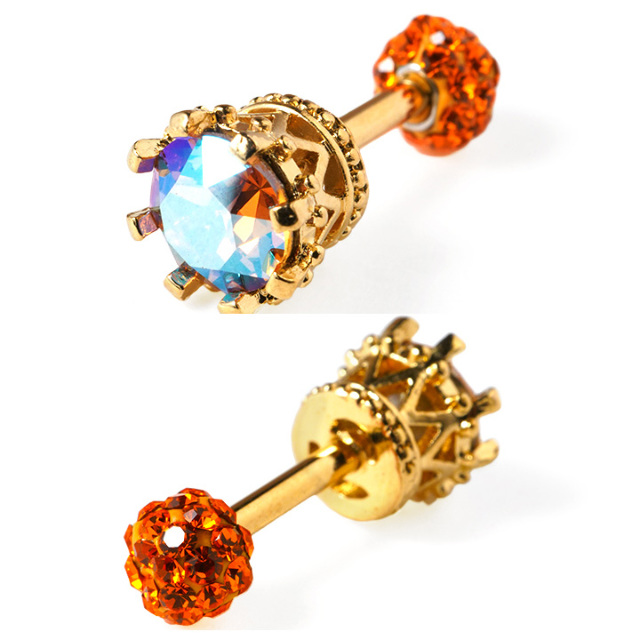 【New!】限定◆PDPAOLA カラフルストーン SPINフープピアス◆GD mimi33】【ステンレスIP】コイルデザインフープピアス[Ownideal