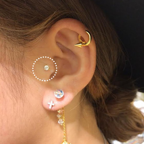 あるじゃん 祐天寺 ピアス 4mm Corner stripe 6g（MY LOVE