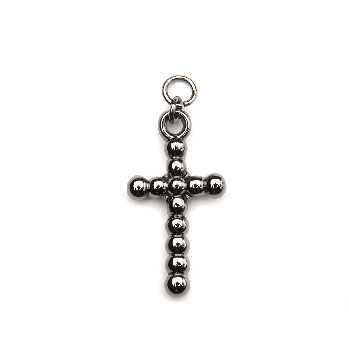訳あり商品 S_metal】メタルボールクロスチャーム ピアス