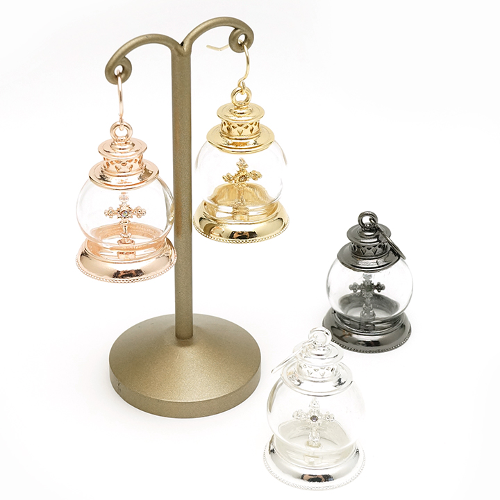 セール ピアス 専門店 通販 スノードーム 大ぶりピアス クロス アンティーク トレンド 22 Medistore Medi Store