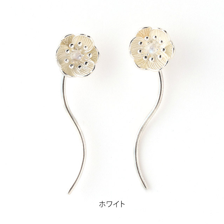 ピアス アネモネ 花 フラワー Flower シルバー925 ピアス Medi Store