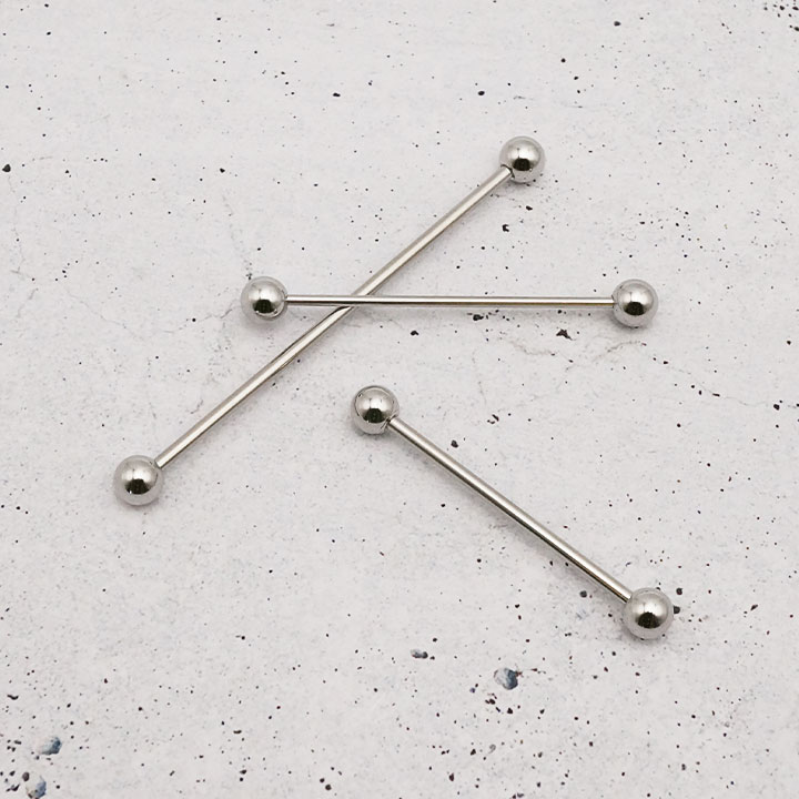 japanese body piercing industrial silver